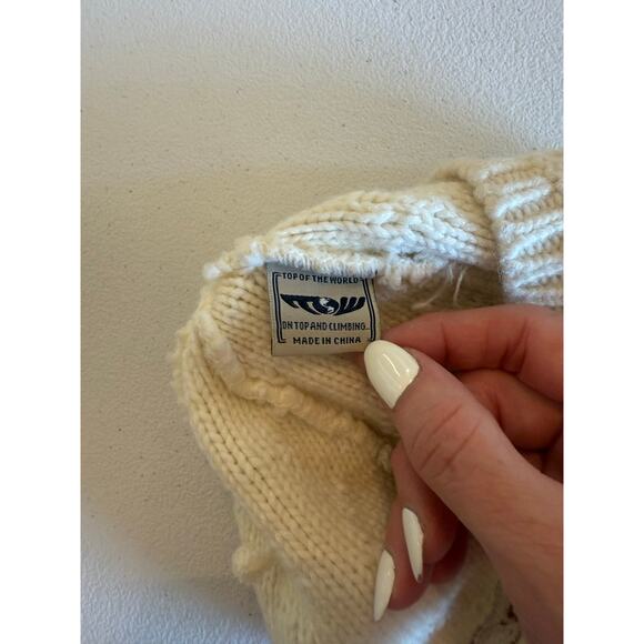 University of Texas Longhorns Cream Knit Beanie Collegiate Licensed - Picture 4 of 4